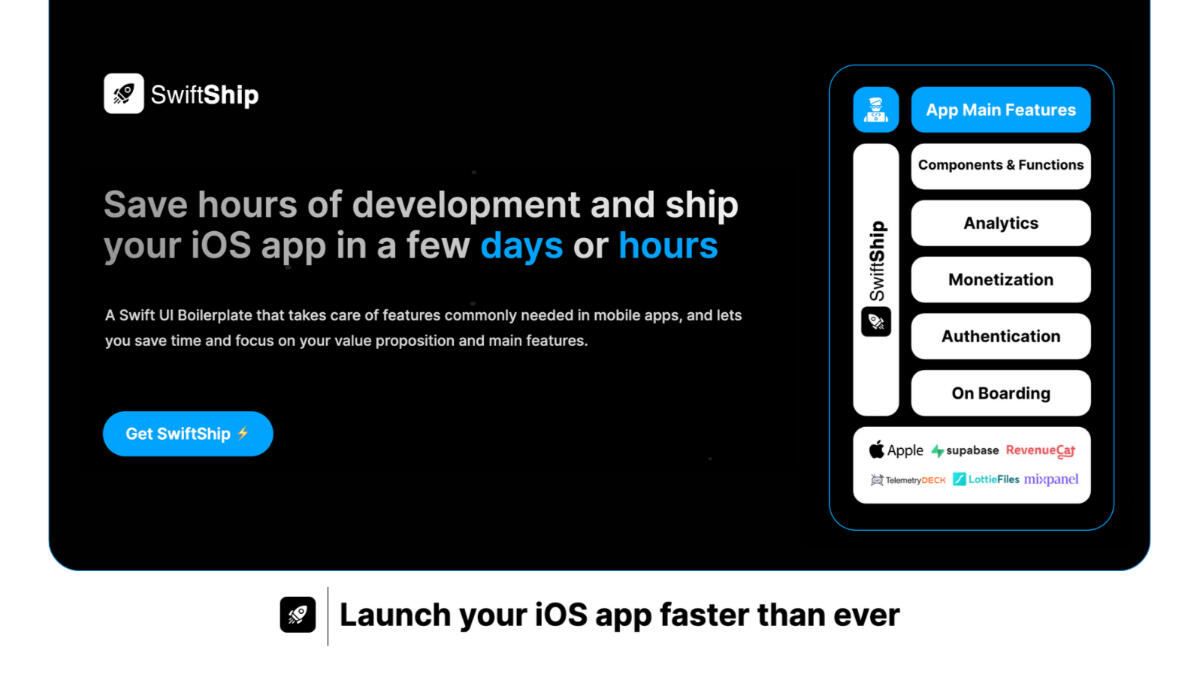 Screenshot of SwiftShip